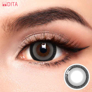 아시아의 인기 자연 확대 원형 렌즈 14.5mm 다크 브라운 블랙 그레이 색상 아시아 눈 디자인 도매 가격 - Product Image 1
