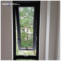 Fenêtre auvent en aluminium au design moderne avec écran insonorisé et invisible Fenêtre de balcon à ouverture horizontale fixe et ouverte