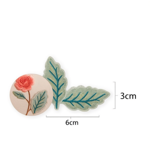 Appliques brodées ILAN en forme de feuille, 6 cm x 3 cm, 2 pièces, pour vêtements, DIY - Product Image 2