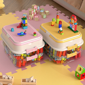 Caja de Almacenamiento de Bloques de Construcción de Plástico Rectangular, Compartimentos de Clasificación y Organización de <span class=keywords><strong>Piezas</strong></span> Pequeñas, Embalaje para Juguetes Infantiles - Product Image 1