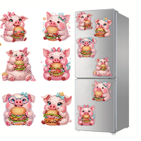 Kit de Peinture Diamant 5D DIY pour Aimants de Réfrigérateur, Motif Animalier de Dessin Animé, Cristal Irrégulier, Décoration Maison Enfants, OEM