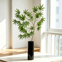 Branches de feuilles d'érable décoratives écologiques en plastique, réalistes, multicolores et multi-tailles pour l'aménagement de cours et les compositions florales de mariage