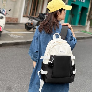 Vavebag <b>Backpack</b> 15 Inches Large Capacity Computer Interlayer Unisex <b>School</b> Education Solid Color Arcuate Shoulder Strap - Product Image 3