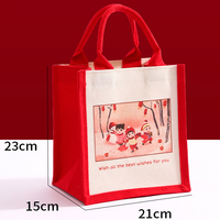 Sac de courses réutilisable pour les fêtes, sac en toile robuste et festif pour la distribution de Noël et les événements commerciaux