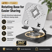 Nouveau support pour ordinateur portable en métal argenté, réglable multi-angles, conforme aux normes CE et RoHS, compatible avec les bureaux d'éducation et les tablettes