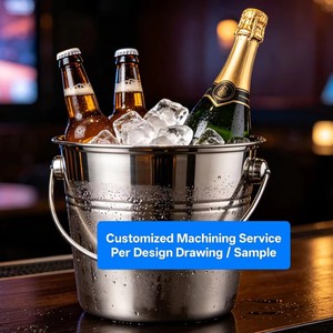 Custom Logo Large Champagne Ice Bowl Luxury Stainless Steel <b>Bar</b> Beer Wine Bottle Cooler Rose Gold Party Ice Bucket Beverage Tubs - Product Image 3