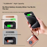 Batterie externe de style rétro en forme d'appareil photo, capacité de 10 000 mAh, prend en charge la charge rapide 22,5 W, avec câble intégré, fonctionnalités de flash sécurisé