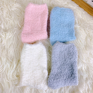 Calcetines Afelpados de Color Sólido, Medios, Gruesos y Cálidos para Invierno, Calcetines de Casa para Mujer, Material de Algodón - Product Image 2