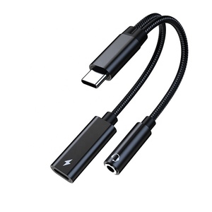 Usine directement prix <span class=keywords><strong>USBC</strong></span> à 3.5mm Audio Vidéo <span class=keywords><strong>Jack</strong></span> avec PD 60W <span class=keywords><strong>Jack</strong></span> Adaptateur Hifi DAC Aux Audio Splitter - Product Image 1