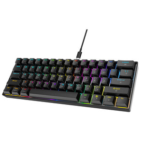 Portable 60% Mechanical Gaming Keyboard LED Backlit 61 Keys <b>Mini</b> Wired Office Gaming Keyboard Blue Switch for Windows <b>Laptop</b> PC - Product Image 2