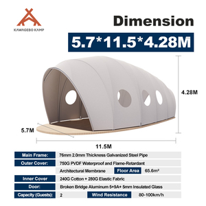 Tienda de Safari Kawagebo Kamp de Lujo en Forma de Capullo para Glamping, Duradera e Impermeable, Estilo Wild Coast Tented Lodge, para Complejos Turísticos y Hoteles - Product Image 6