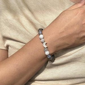 Pulsera de Cristal de Sanación con Energía Lunar, Pulsera Elástica de Piedra Natural de Piedra Lunar, Atrae una Energía Magnética Tranquila - Product Image 4