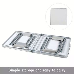 Ensemble de meubles de jardin en aluminium portables, table pliante de camping en métal, chaises pliantes pour pique-nique en plein air - Product Image 4