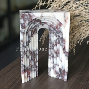Sujetalibros de adorno de mármol de <span class=keywords><strong>Viola</strong></span> de Calactta Natural con forma de puente de lujo para decoración del hogar tienda de lujo artesanías de mármol Decoración de mesa - Product Image 6