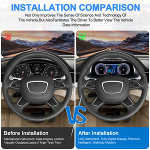 Navihua - Tableau de bord numérique pour voiture - Système Linux - Carplay - Jauge d'instrument LCD - Tableau de bord pour Audi A8 2011-2017 - Product Image 3