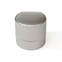 Boîte à anneaux ronde en papier personnalisée avec insert en velours, boîte d'emballage rigide pour bijoux, fabricant OEM