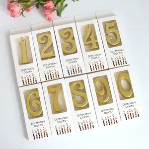 Großhandel hochwertige bunte Phantasie alles Gute zum Geburtstag Wachs gedruckt Shinn ing Led Number Candle