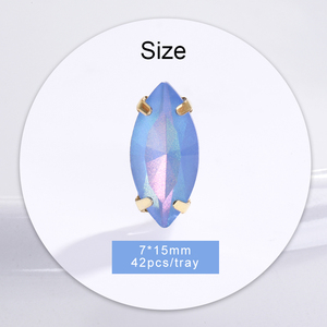 Xichuan Navette a forma di Aurora moka Strass pietre di cristallo con artiglio di rame cavo cucire su accessori fai <span class=keywords><strong>da</strong></span> te - Product Image 3