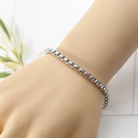 Bracelet chaîne unisexe Ganku en acier inoxydable électroplaqué à motif géométrique mignon, style lame, cadeau tendance