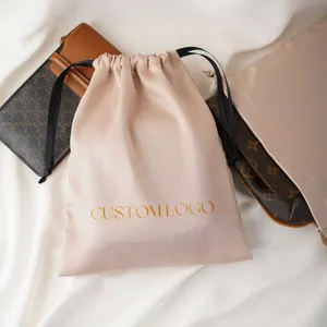Custom Fashion Luxury Gift Packaging Silk Satin Drawstring Jewelry Pouch Bag