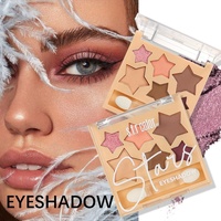 Palette de fards à paupières minéraux à haute pigmentation, 6 couleurs, forme d'étoile, paillettes, sans cruauté, couleur terre, maquillage de scène, vente en gros