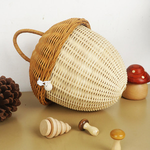 Bolso de mimbre tejido a mano, color natural, portátil, para niños, uso en guardería, verano <span class=keywords><strong>2023</strong></span> - Product Image 3