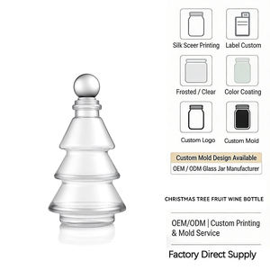 <span class=keywords><strong>Bouchon</strong></span> de bouteille en verre fantaisie en forme de sapin de Noël 80 ml avec sérigraphie pour alcool, boisson, jus, spiritueux, <span class=keywords><strong>vin</strong></span> de fruits, whisky, tequila - Product Image 3