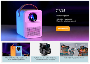 AliExpress-miniproyector portátil para cine en casa, reproductor de vídeo inteligente CRE CR35, 1080p - Product Image 5