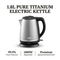 Bouilloire électrique 99,9 % titane 1,8 L, thermostat de contrôle de température, ébullition rapide, arrêt automatique sécurisé, pour la cuisine et la préparation du thé à la maison