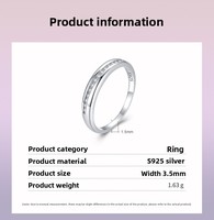 Nouveau à la mode classique charme 925 bague en argent Sterling zircon cubique Ins Style haut de gamme bijoux fins bague pour les femmes
