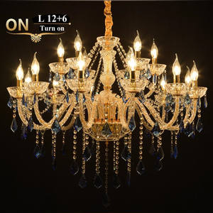 Zeal Lighting Lámpara colgante Vidrio moderno Azul clásico ámbar cristal Maria Theresa candelabro - Product Image 4