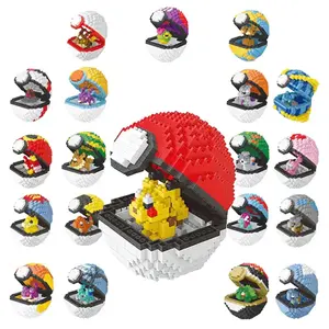 2023 Best Selling 20 Different Pokemoner Ball Plastic Nano Brick Construction Interlocking Micro Block Kids 3d Building Blocks