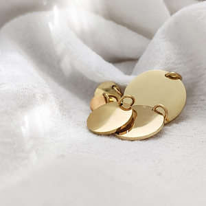 Breloques personnalisées EManco avec logo rond, plaqué or, alphabet en acier inoxydable, pendentifs disques, breloques avec logo de marque - Product Image 4