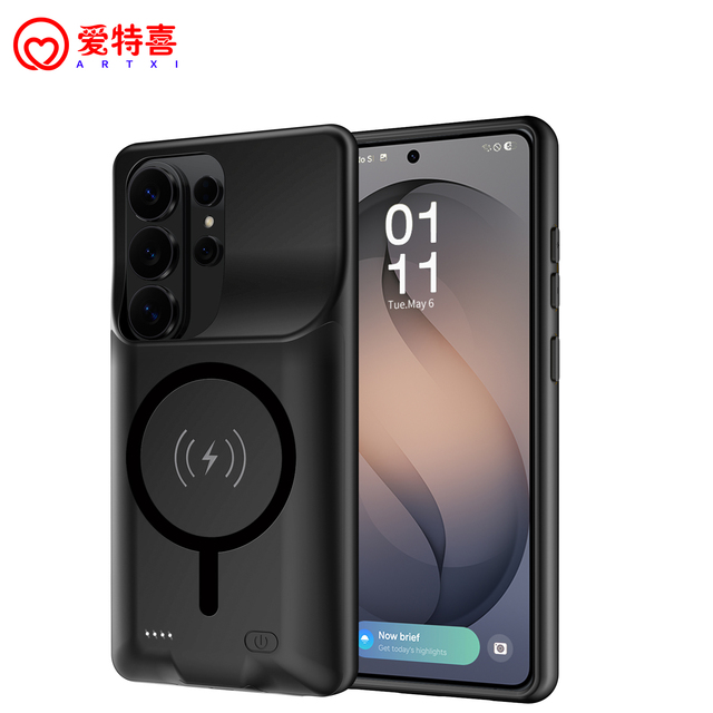 Top Deals S26 Ultra S25 Plus Shockproof Retractable Battery Case with Kickstand Built-in Power Bank Charger Cover for Samsung
