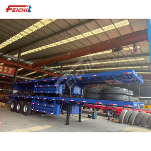 Offre Spéciale <span class=keywords><strong>en</strong></span> usine 3 essieux 20FT conteneur d'expédition conteneur semi-remorque à plat de camion avec <span class=keywords><strong>traversin</strong></span> remorques - Product Image 4