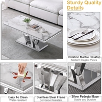 Usine Foshan Table basse en marbre de luxe Style rond moderne avec centre en métal doré pour la maison Ensembles de meubles de salon