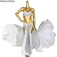 Nouvelle tenue de danse du ventre pour femmes, style tribal, ornée de cristaux, longue et sexy, pour spectacle, style carnaval
