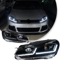 Phares avant HETOP bicolores pour Golf 6 2009-2012, lampe LED de haute qualité, très vendus, plug and play, DRL pour Volkswagen