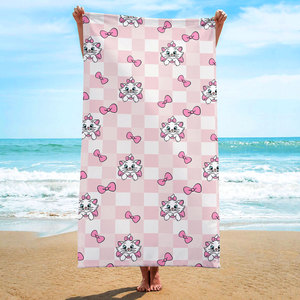 1000 Designs Personnalisés Serviettes de Plage en Coton Microfibre à Séchage Rapide et Anti-Sable, Motif Chat Marie Dessin Animé Mignon, Idéales pour l'Été et les Voyages - Product Image 1