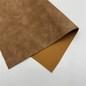 Two Tone Lambskin Suede Texture <strong>PU</strong> <strong>Leather</strong> with Stable Backing for Footwear and Handbags Bulk Production - Product Image 2