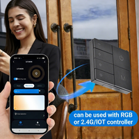 Kit d'éclairage LED complet pour armoire avec capteur tactile PIR à détection de mouvement de la main, panneau à 6 touches et interrupteur intelligent sans fil 2.4G