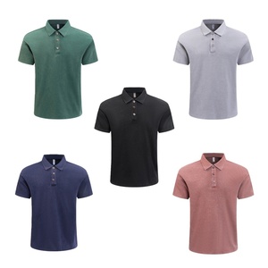 Camiseta de algodón peinado sólido estilo retro americano de marca de moda, con hombros descubiertos y solapa holgada, personalizada, lavada, estilo viejo, para hombre y mujer, 260. - Product Image 1