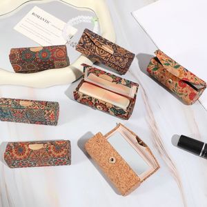 Vintage Floral <b>Lipstick</b> Case with Mirror Women's <b>Lipstick</b> Organizer Cosmetic Storage Case Mini <b>Lipstick</b> Box - Product Image 3