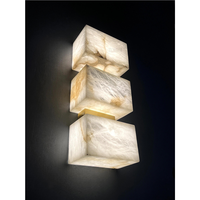 Lámpara de pared de alabastro de mármol moderno de diseñador italiano para dormitorio lámpara de fondo LED de lujo remoto para estudio sala de estar piedra