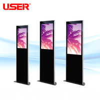 Kiosque publicitaire numérique LCD tactile sur pied, mince, pour intérieur, avec garantie de 2 ans et lecture vidéo