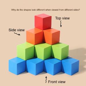 Giá Tốt Nhất 50Pcs 2.5Cm Màu Gỗ Log Cube Khối Xây Dựng Thiết Lập Giáo Dục Học Tập Mô Hình Đồ Chơi Cho Trẻ Em Để Chơi - Product Image 2
