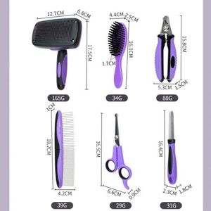 9-Piece <b>Pet</b> Grooming Kit: Dog & Cat Brush, Deshedding Comb, Nail <b>Clippers</b>, Scissors - Perfect Gift - Product Image 3