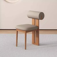 Chaise de salle à manger sans accoudoirs en bois massif de style rétro français avec dossier pour la maison et le comptoir de bar d'un café