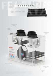 Système de ventilation mécanique contrôlé par Wifi pour maison <span class=keywords><strong>intelligente</strong></span>, installation verticale, avec unité de récupération de chaleur - Product Image 3