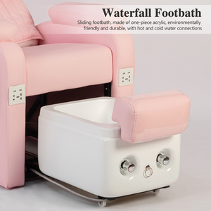 Mobilier de salon de luxe haut de gamme, mobilier de salon de pédicure rose, fauteuil de pédicure, lumières LED de luxe, stations de manucure et de pédicure - Product Image 5